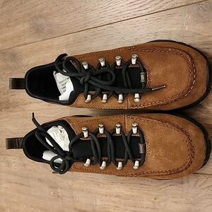 Lands' End Cognac Suede Hiking Trail Boots Shoes Lace Up #86528 Womens NIB size7